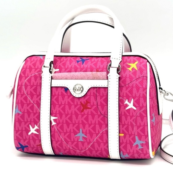 Michael Kors Small Travel Duffle Xbody Bag Dragon Fruit Multi - Picture 1 of 9